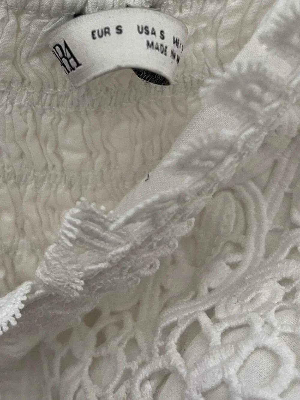 Zara White Crochet Bodice Spaghetti Strap Top - Picture 10 of 14